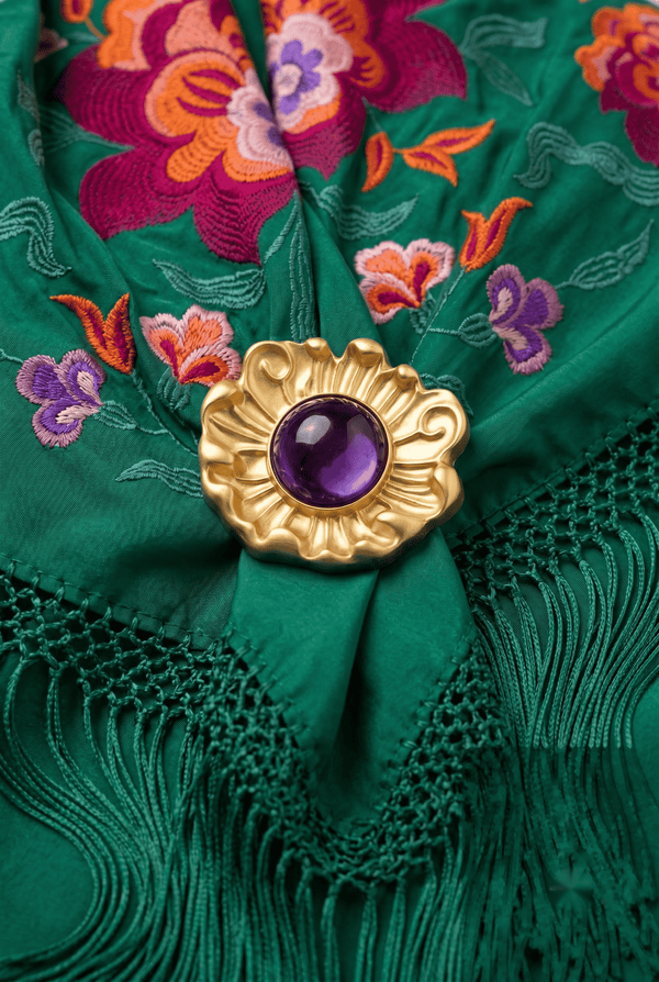 Broche sello morado - Lunares del Este