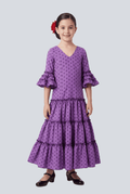 Traje flamenca niña lila lunar - Lunares del Este