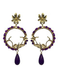 Pendiente círculo lágrima morado - Lunares del Este