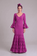 Traje flamenca cordoba buganvilla lunar granate - Lunares del Este