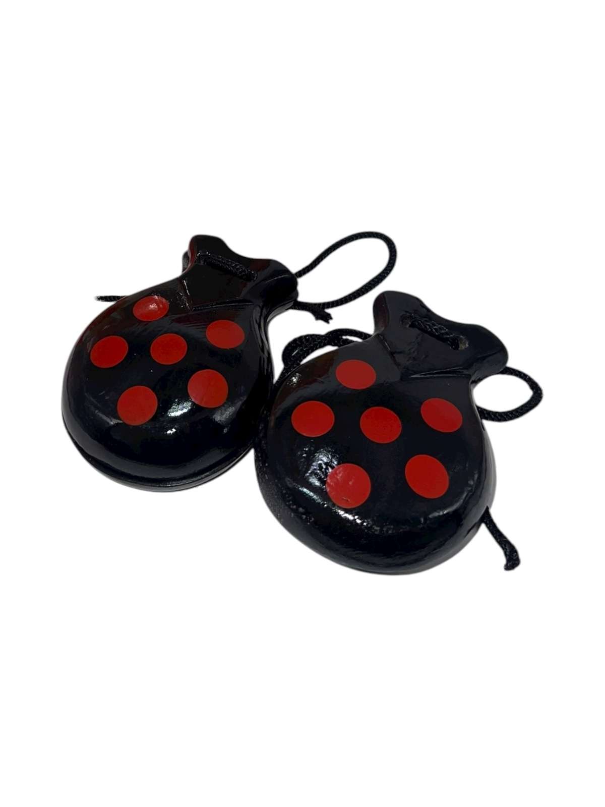 CASTAÑUELAS NIÑA NEGRO LUNAR ROJO