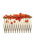 PEINA FLOR CRISTAL ROJO