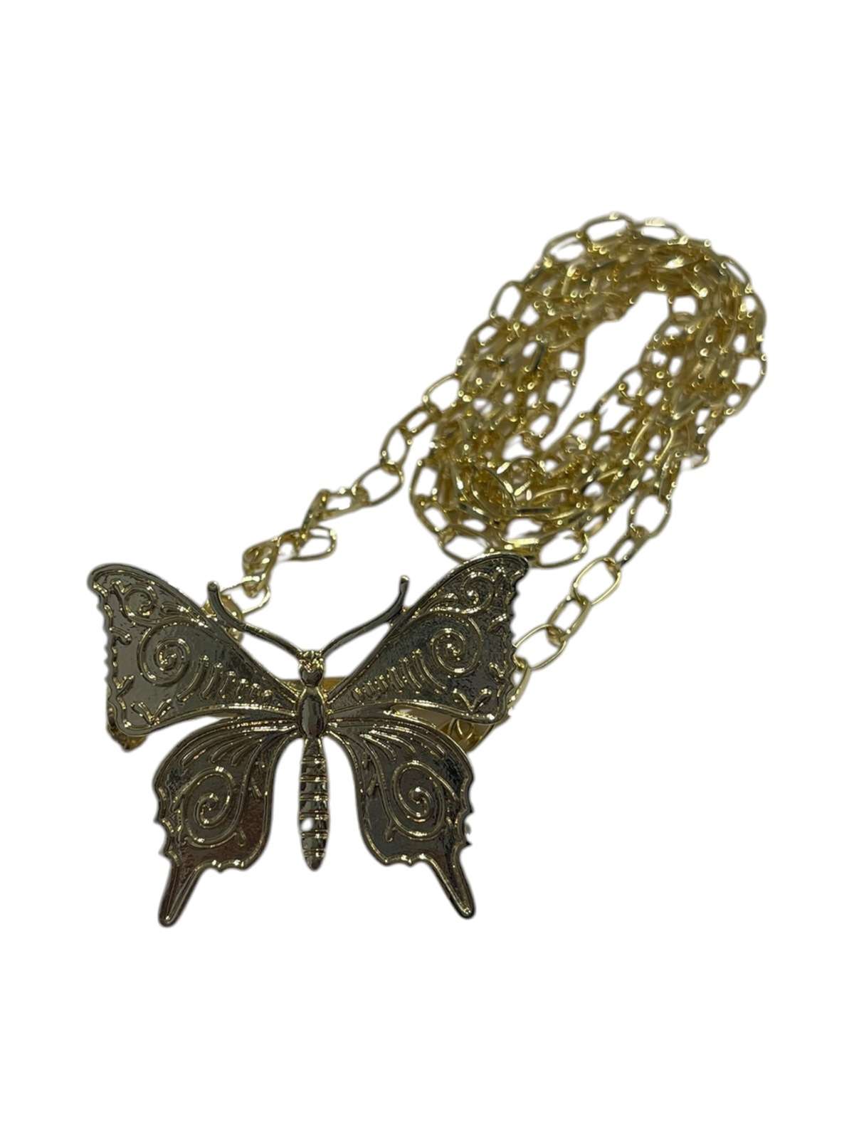 PORTA ABANICOS CADENA MARIPOSA DORADO