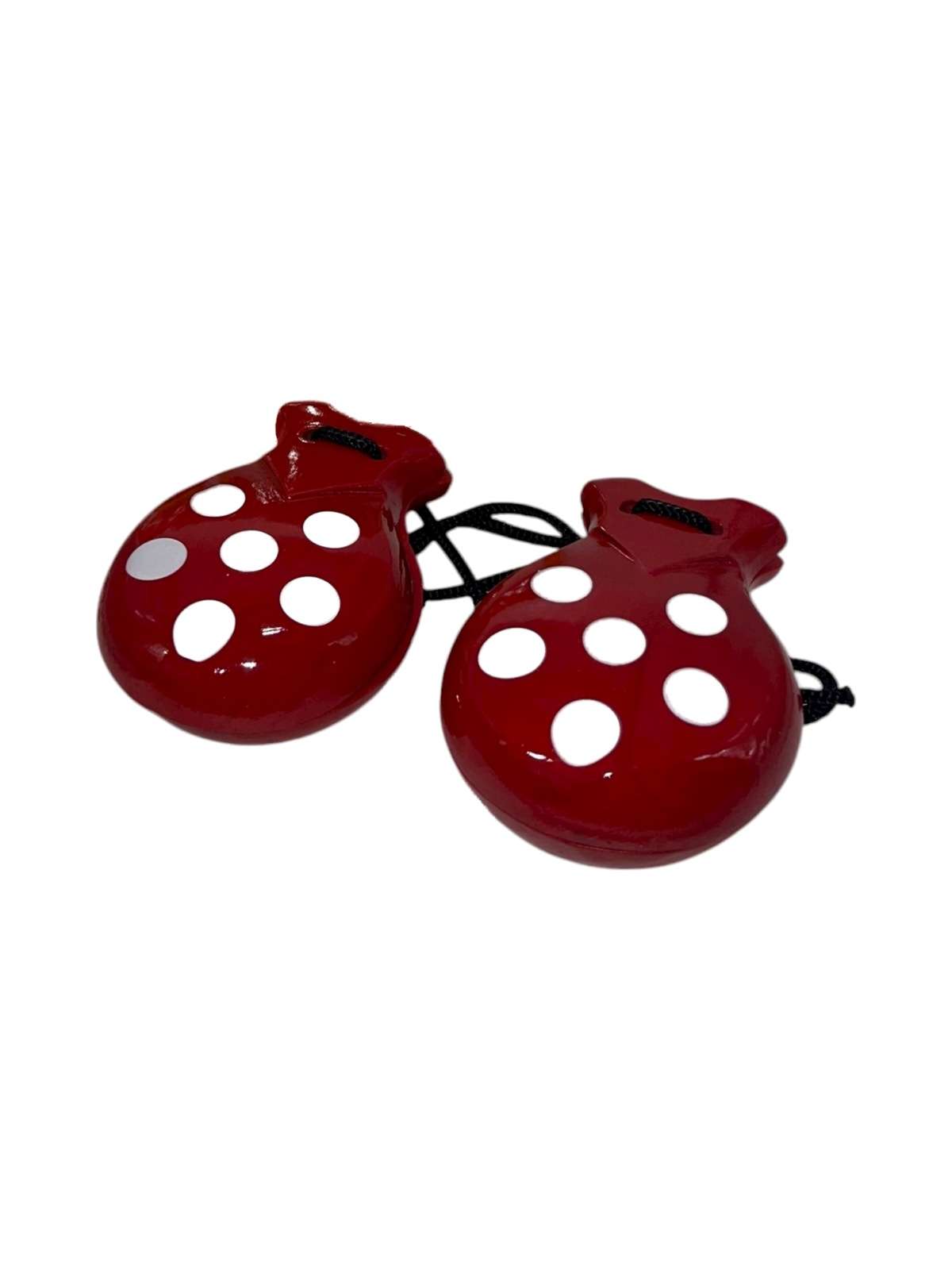 CASTAÑUELAS NIÑA ROJO LUNAR BLANCO