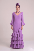 Traje flamenca lolita lila - Lunares del Este