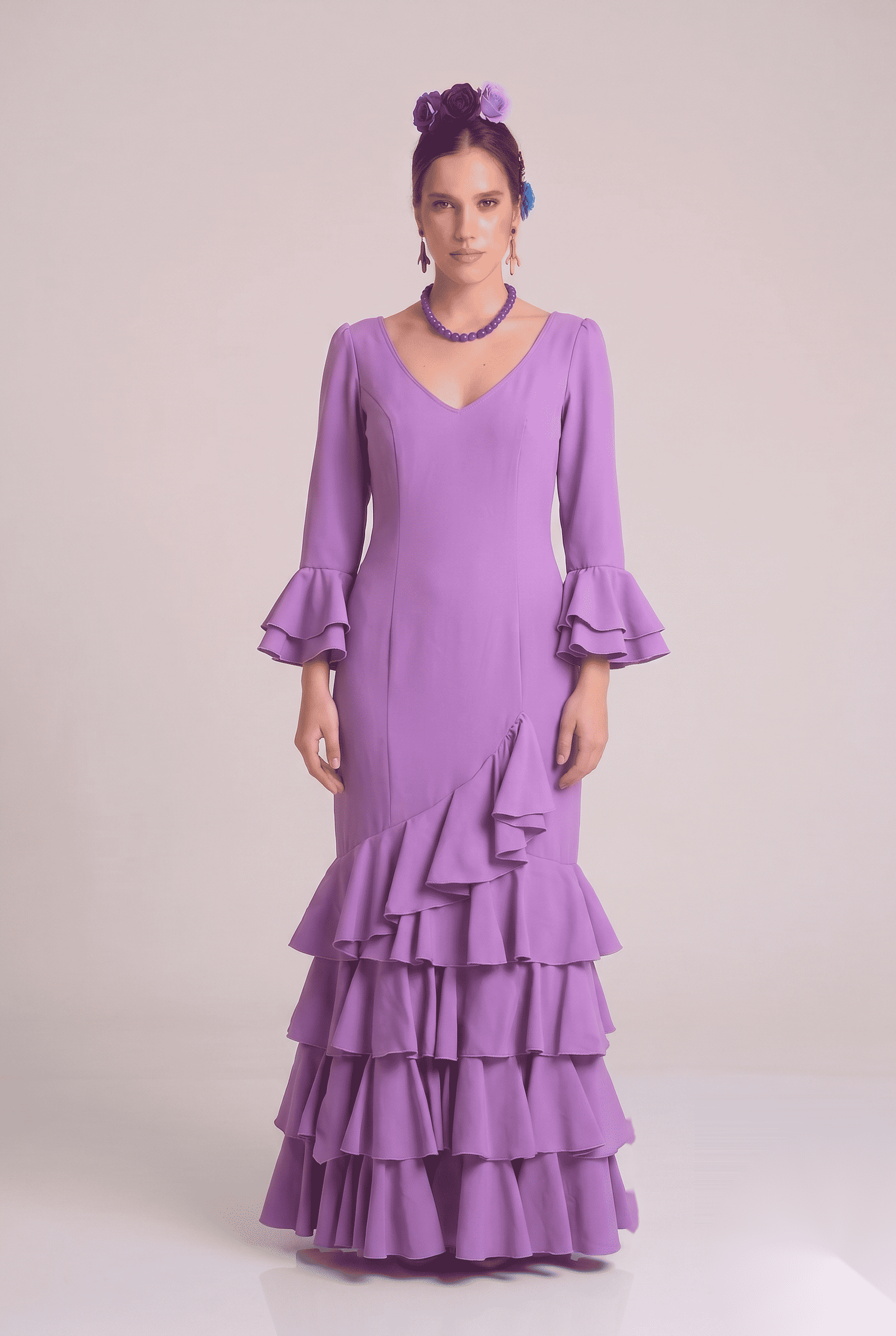Traje flamenca lolita lila - Lunares del Este