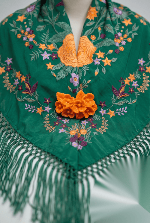 Broche flor naranja niña - Lunares del Este