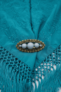 Broche antiguo celeste niña - Lunares del Este