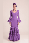 Traje flamenca granada lila - Lunares del Este