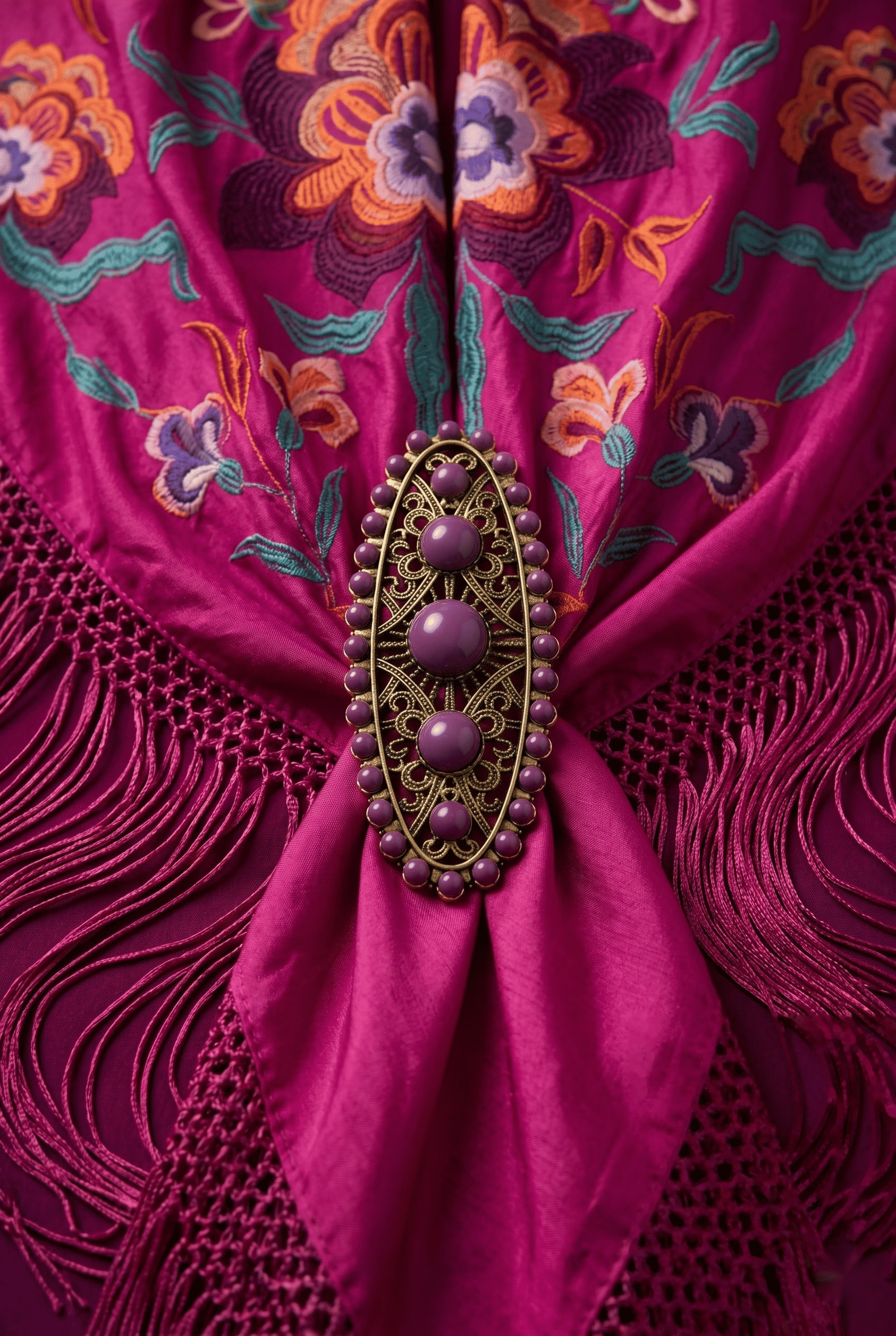 Broche antiguo envejecido morado - Lunares del Este