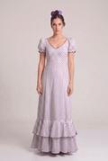 Traje flamenca marina blanco lunar negro - Lunares del Este