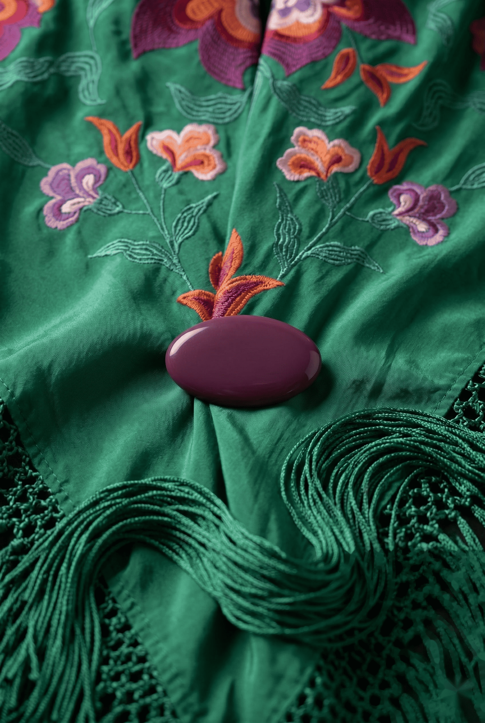 Broche basico berenjena niña - Lunares del Este