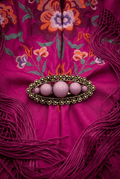 Broche antiguo rosa niña - Lunares del Este