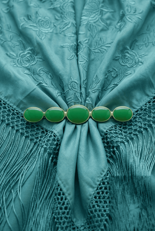 Broche circulos verde niña - Lunares del Este