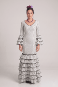 Traje flamenca sevilla blanco - Lunares del Este