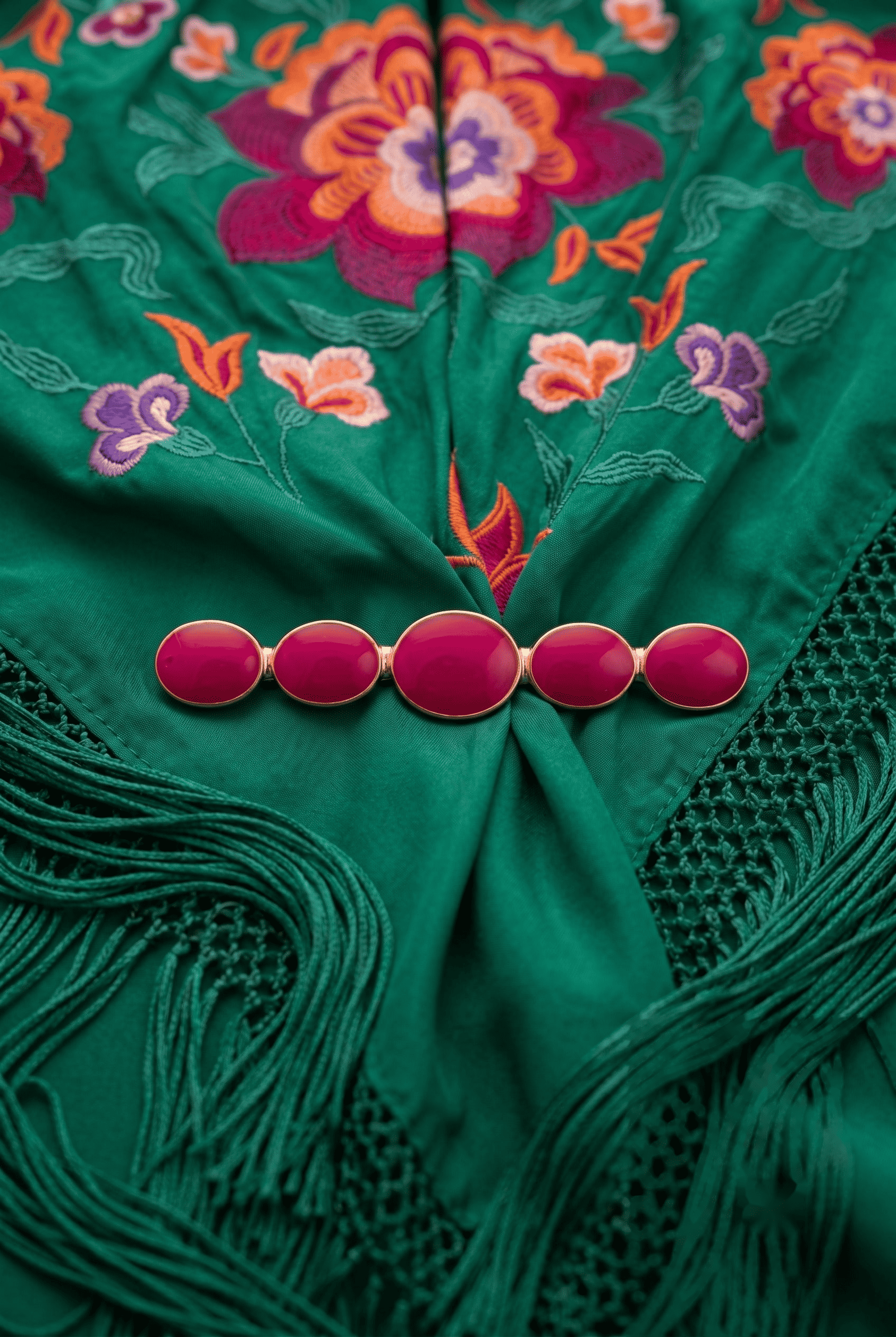 Broche circulos fucsia niña - Lunares del Este