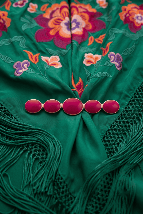 Broche circulos fucsia niña - Lunares del Este