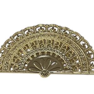 Broche Abanico Circular Dorado