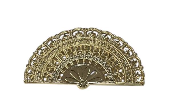 Broche Abanico Circular Dorado