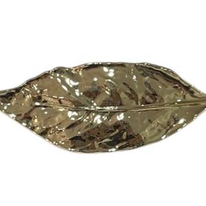 Broche Hoja Grande Dorado