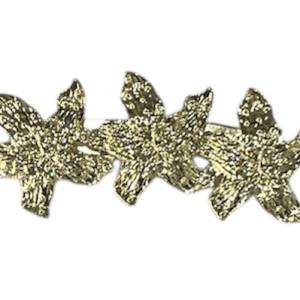 Broche Triple Flor Dorado