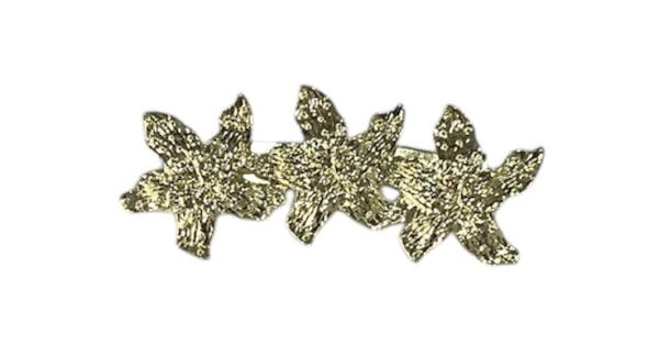 Broche Triple Flor Dorado