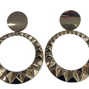 Pendiente aro relieve dorado