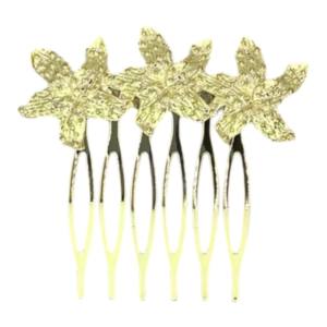 Peina Triple Flor Dorado JULIA