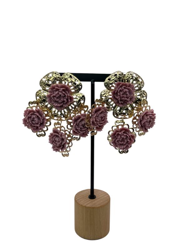 Pendiente Gran Relieve Flor